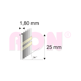 Truhlářské Brady šikmé 34° Narex 5G-DA/25 - 1,80 x 25 mm - 4 000 ks