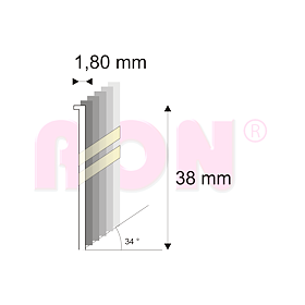 Truhlářské Brady šikmé 34° Narex 15G-DA/38 - 1,80 x 38 mm - 4 000 ks