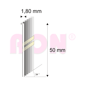 Truhlářské Brady šikmé 34° Narex 15G-DA/50 - 1,80 x 50 mm
