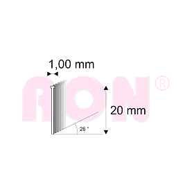 Truhlářské Brady šikmé 26° Narex 500/20 - 1 x 20 mm - 5 000 ks