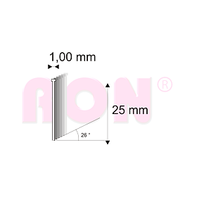 Truhlářské Brady šikmé 26° Narex 500/25 - 1 x 25 mm - 5 000 ks