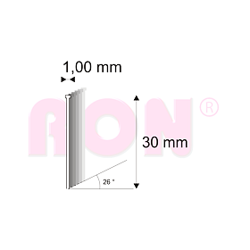 Truhlářské Brady šikmé 26° Narex 500/30 - 1 x 30 mm - 5 000 ks