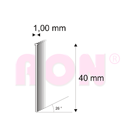 Truhlářské Brady šikmé 26° Narex 500/40 - 1 x 40 mm - 5 000 ks