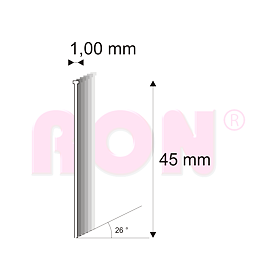 Truhlářské Brady šikmé 26° Narex 500/45 - 1 x 45 mm - 5 000 ks
