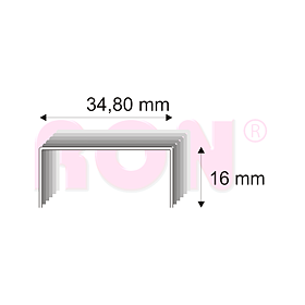 Kartonážní spony Narex 490/16 CU - 34,80 x 16 mm - 2 500 ks
