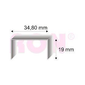 Kartonážní spony 490SE/19 CU - 34,80 x 19 mm - 2 300 ks