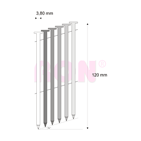 Hřebíky FAC hladké svitek, drát 16° 3,80 x 120 mm - 1 500 ks
