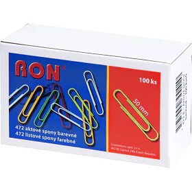 Dopisové spony Mikov 472 - aktové barevný mix vlnité 50 mm - 100 ks