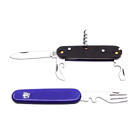 Kapesní zavírací nůž PIKNIK 6dílný s vidličkou, vývrtkou a otvírákem na láhve a konzervy - rozkládac