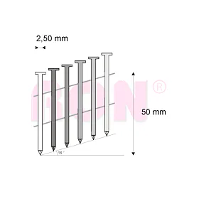 Hřebíky FAC hladké svitek, drát 16° 2,50 x 50 mm - 9 000 ks