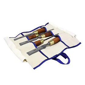 Sada plochých leštěných dlát v kapsáři 5dílná WOOD PLUS - 6, 12, 16, 20, 26 mm