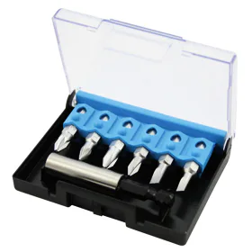 Sada bitů Narex 1/4 s magnetickým držákem v plastové krabičce 7dílná - křížové PH, pozidriv PZ