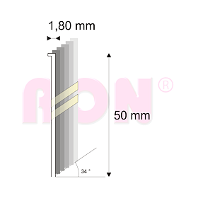 Truhlářské Brady šikmé 34° Narex 15G-DA/50 - 1,80 x 50 mm