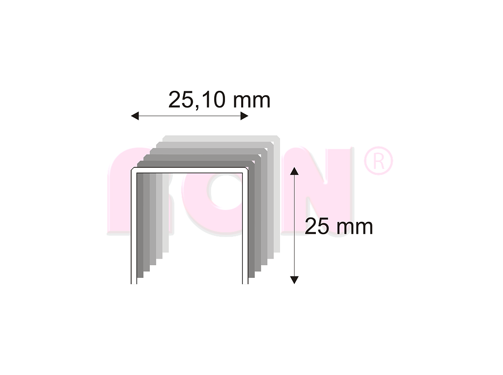Kartonážní spony s pryskyřicí Narex 491/25 - 25,10 x 25 mm - 4 000 ks
