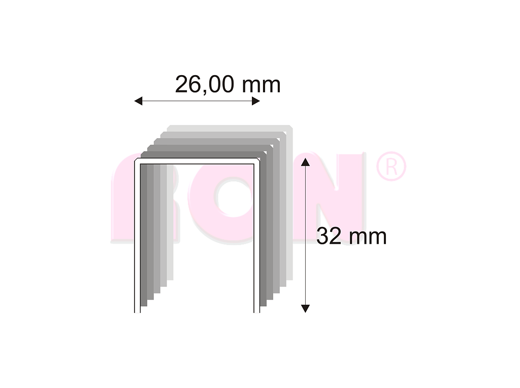 Tesařské spony s pryskyřicí Narex 580/32 - 26 x 32 mm - 3 000 ks