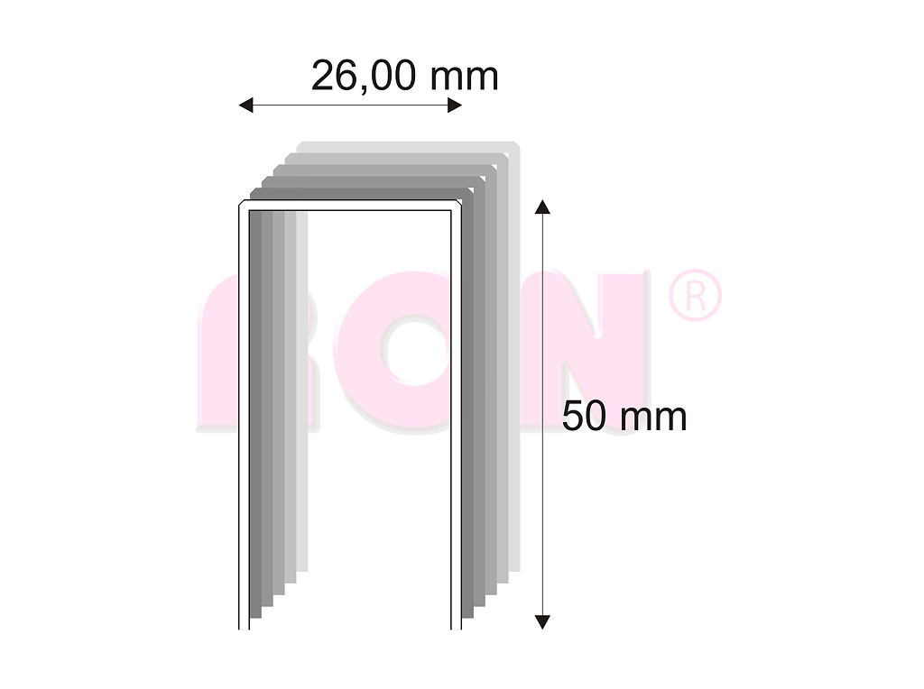 Tesařské spony s pryskyřicí Narex 580/50 - 26 x 50 mm - 1 800 ks