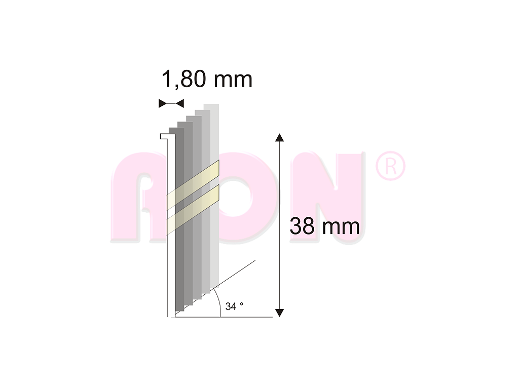 Truhlářské Brady šikmé 34° Narex 15G-DA/38 - 1,80 x 38 mm - 4 000 ks