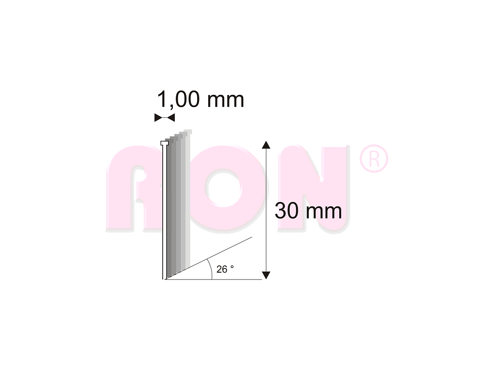 Truhlářské Brady šikmé 26° Narex 500/30 - 1 x 30 mm - 5 000 ks