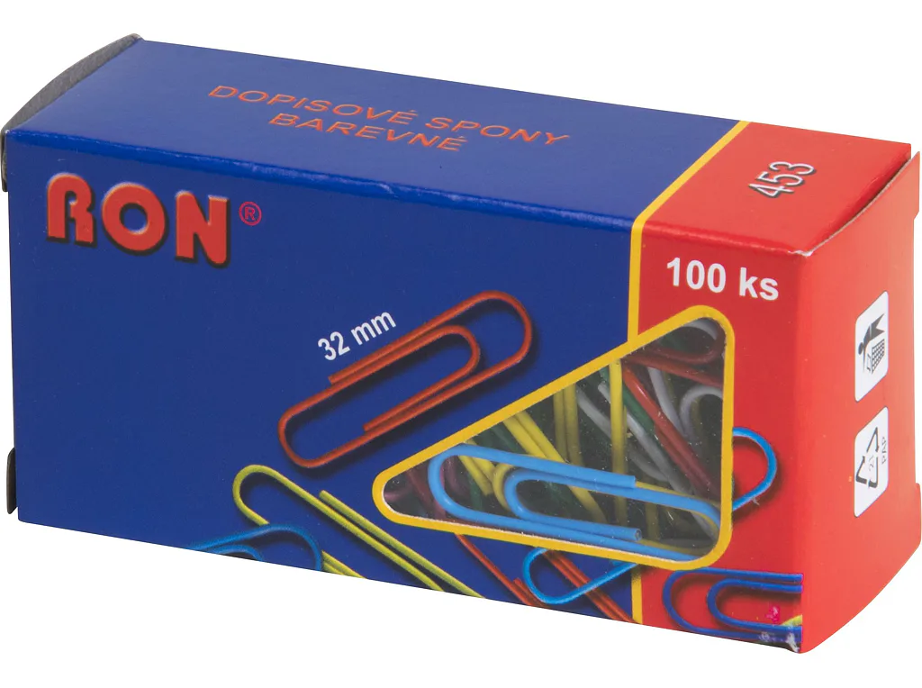 Dopisové spony Mikov 453 - barevný mix 32 mm - 100 ks